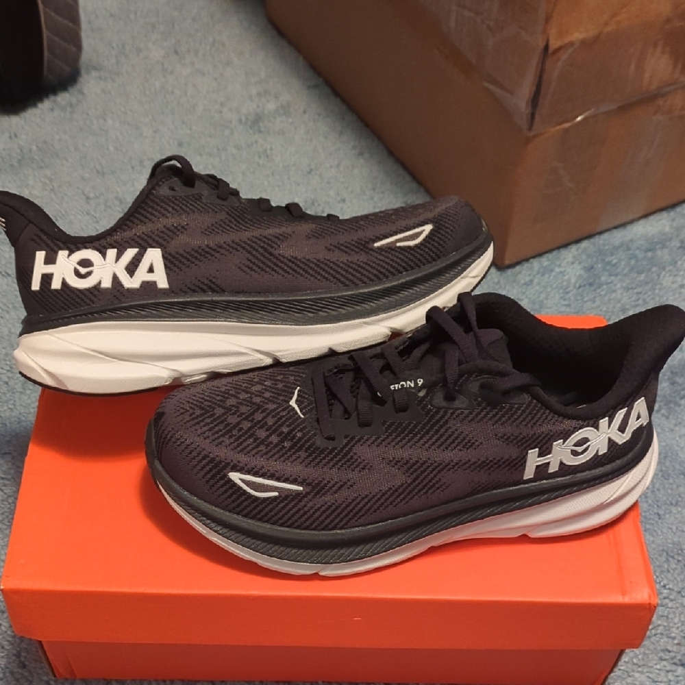 Hoka Women's Black and White Athletic Shoes